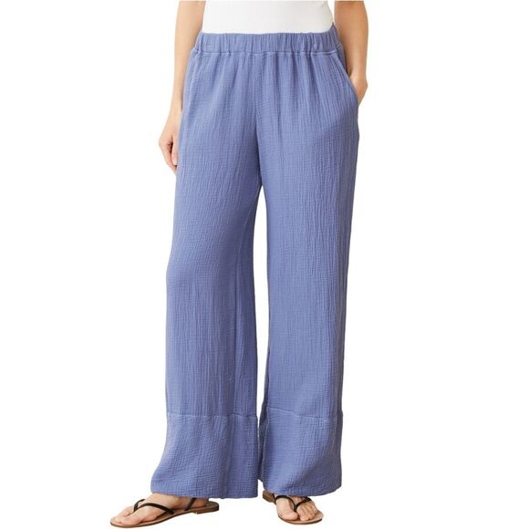 Monrow WHITE Cotton Gauze Wide Leg Pant - Size Large (PIC FOR REFERENCE) - Picture 1 of 6